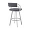 Armen Living Capri 26" Swivel Slate Gray Faux Leather and Silver Metal Bar Stool LCCPBASLGR26 - alternate 9